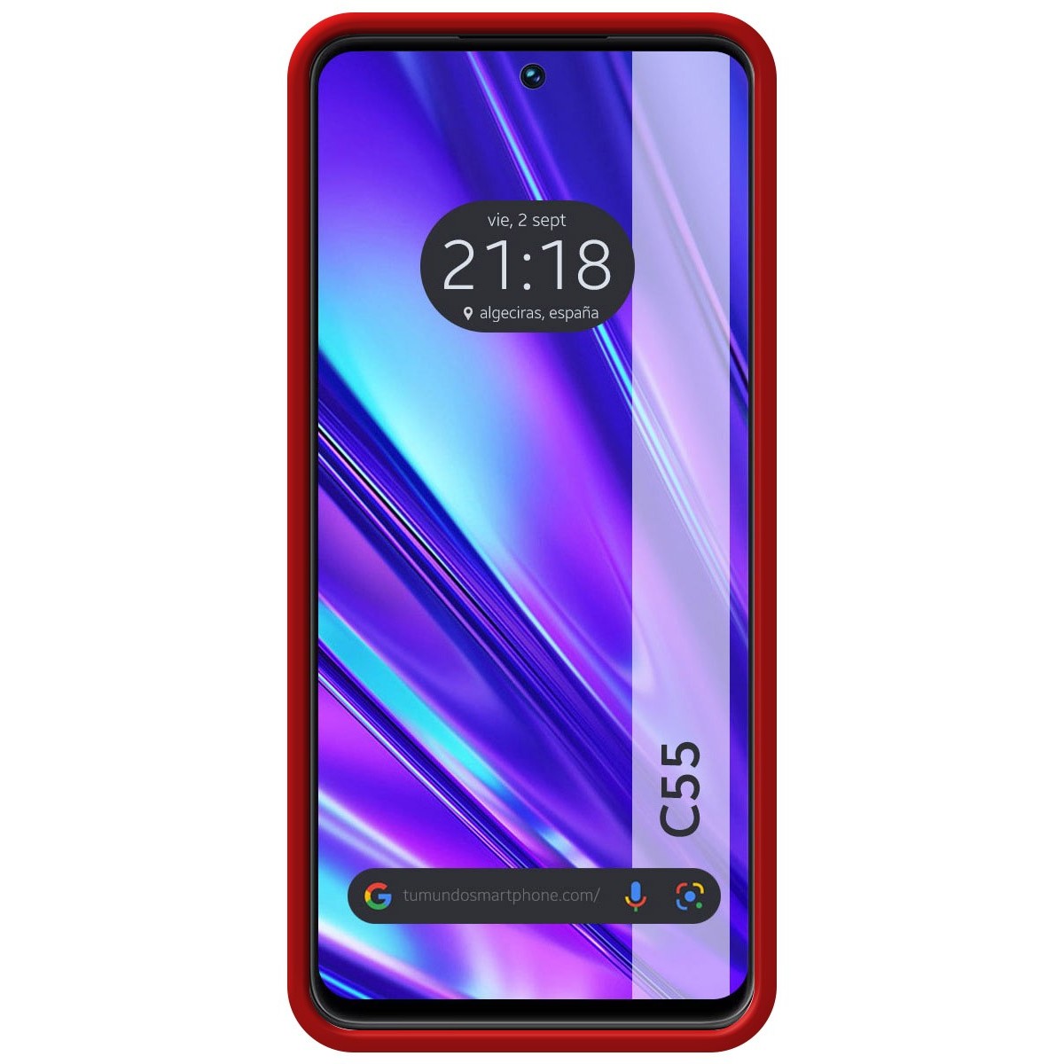Funda Silicona Líquida Ultra Suave para Realme C55 color Roja