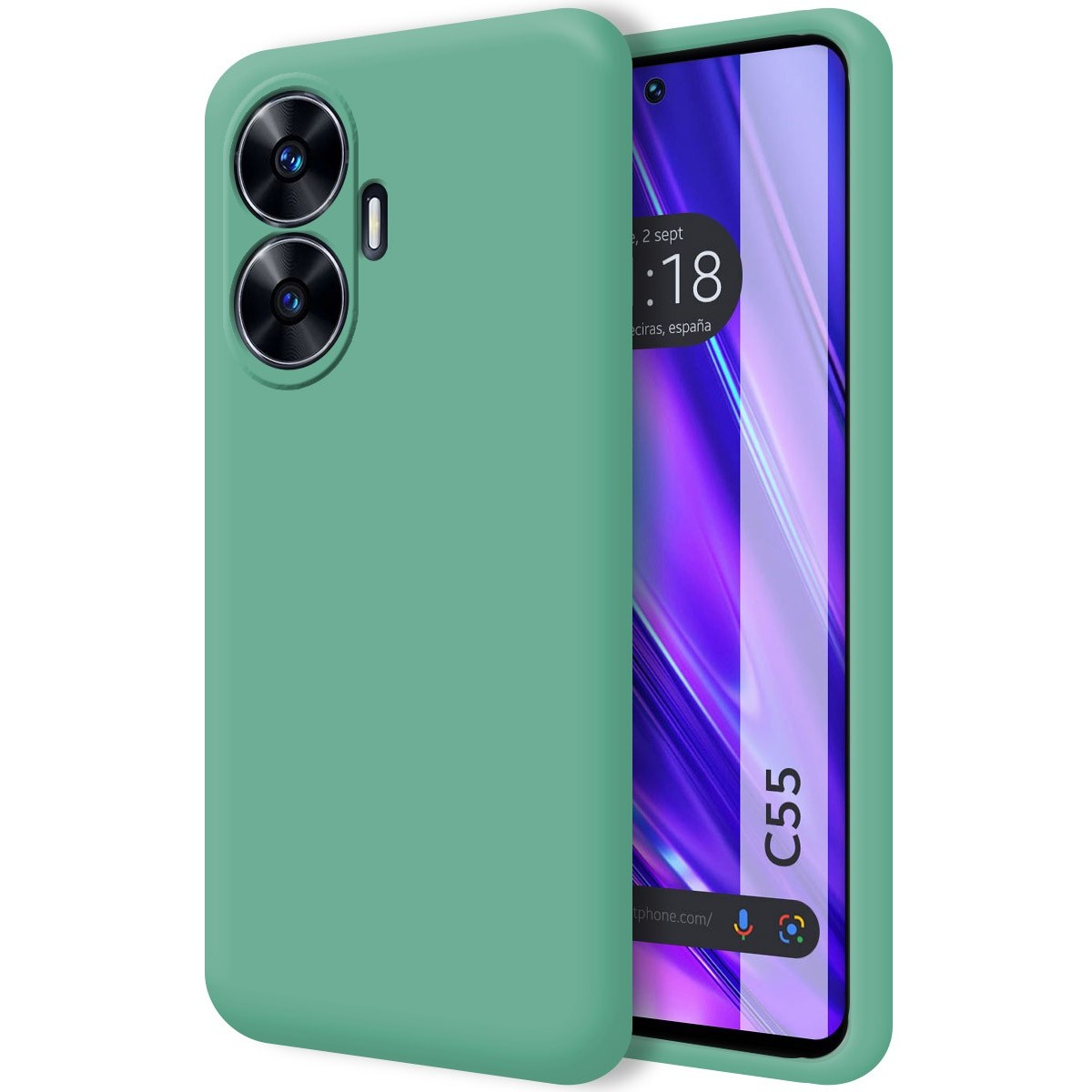 Funda Silicona Líquida Ultra Suave para Realme C55 color Verde