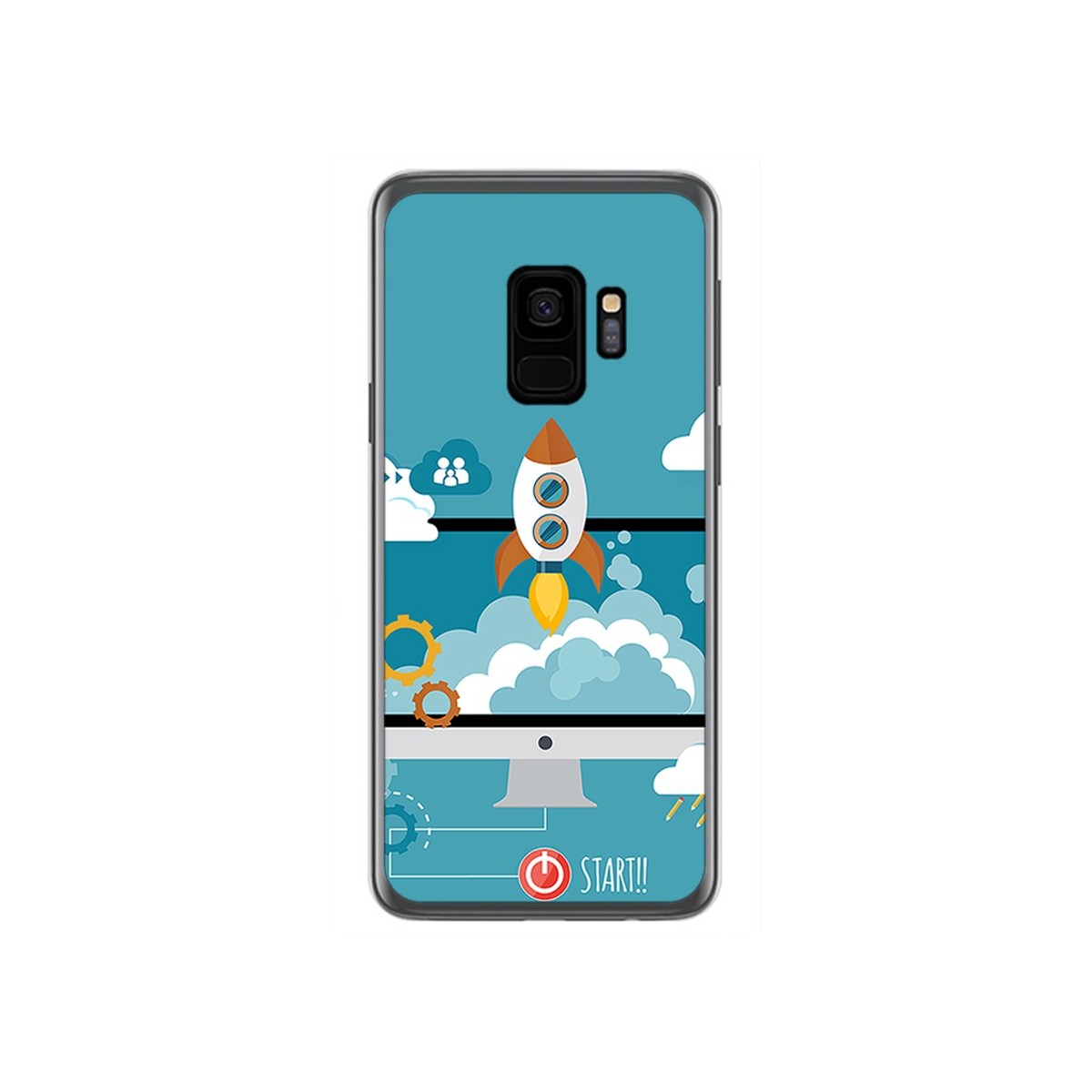 Funda Gel Tpu para Samsung Galaxy S9 Diseño Cohete Dibujos
