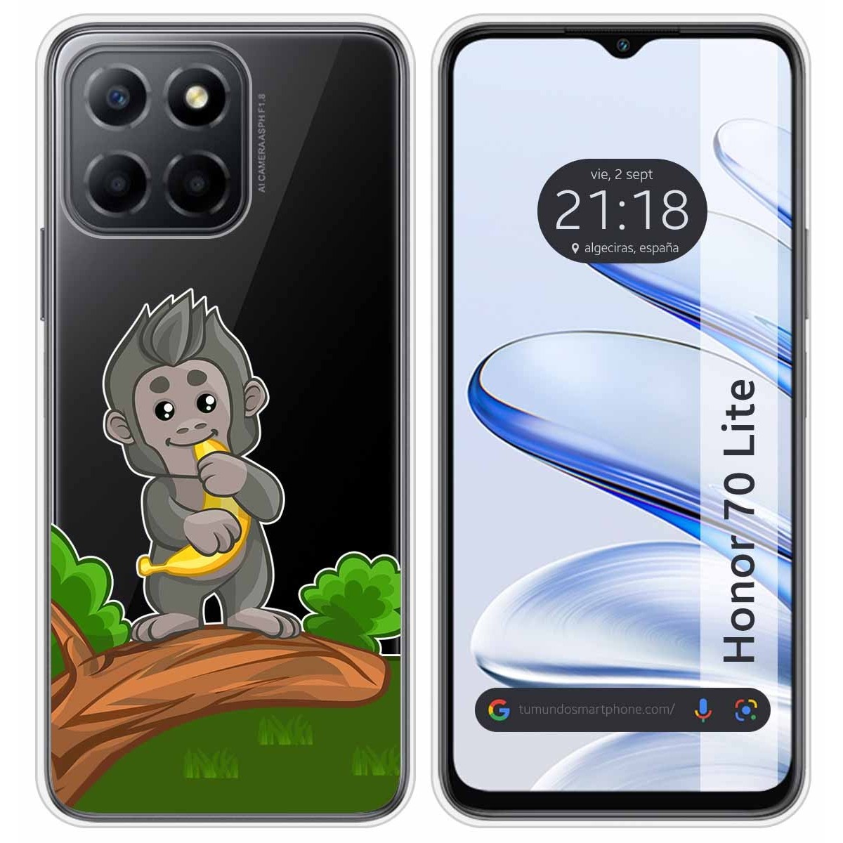 Funda Silicona Transparente para Huawei Honor 70 Lite 5G diseño Mono Dibujos
