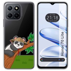Funda Silicona Transparente para Huawei Honor 70 Lite 5G diseño Panda Dibujos