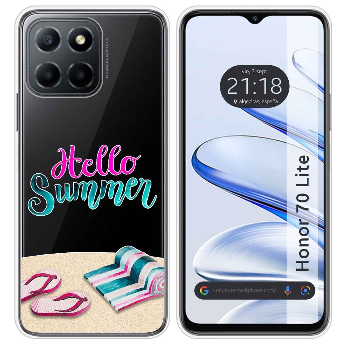 Funda Silicona Transparente para Huawei Honor 70 Lite 5G diseño Summer Dibujos
