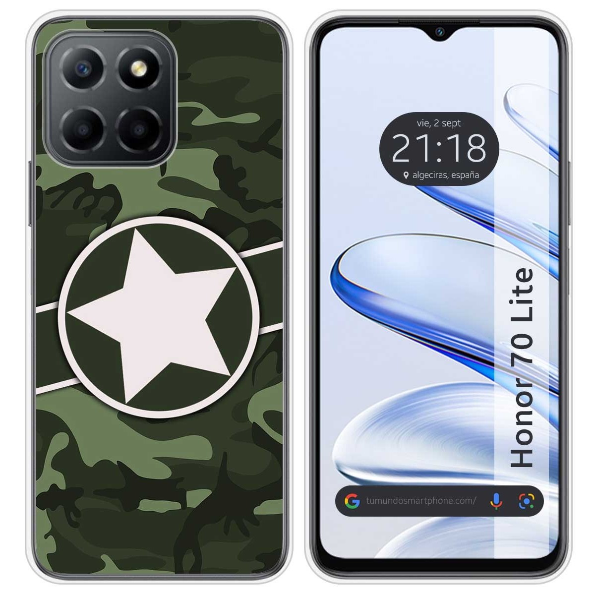 Funda Silicona para Huawei Honor 70 Lite 5G diseño Camuflaje 01 Dibujos