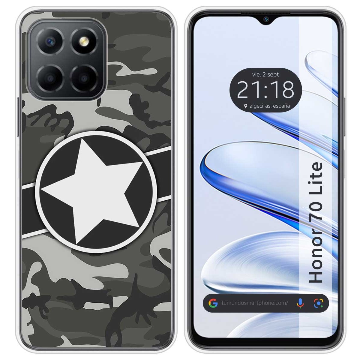 Funda Silicona para Huawei Honor 70 Lite 5G diseño Camuflaje 02 Dibujos