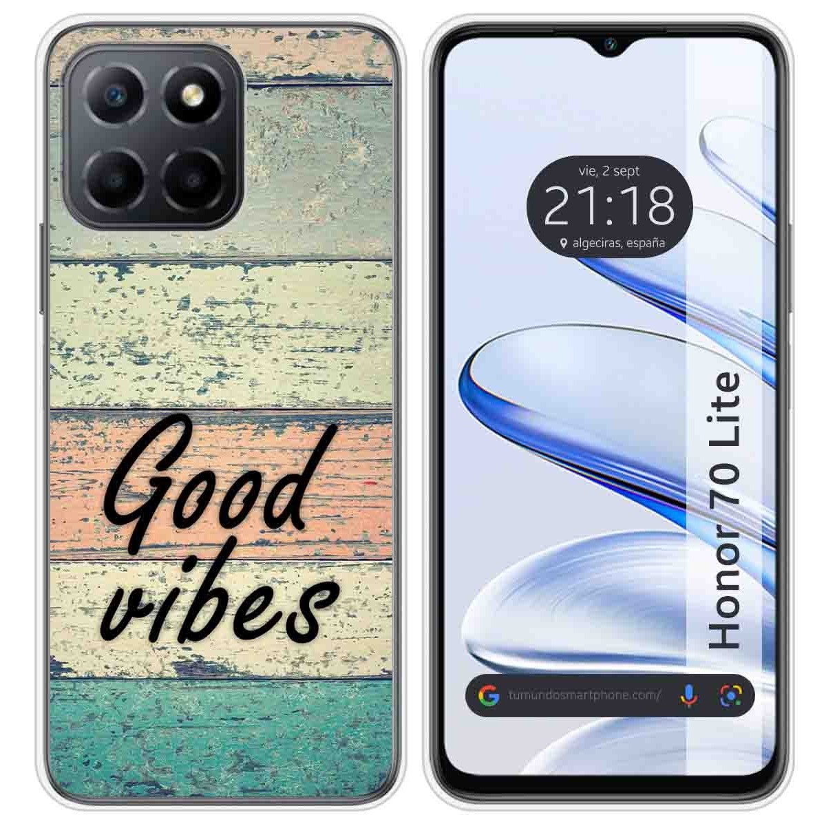 Funda Silicona para Huawei Honor 70 Lite 5G diseño Madera 01 Dibujos