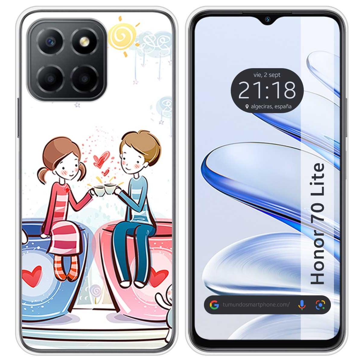 Funda Silicona para Huawei Honor 70 Lite 5G diseño Café Dibujos