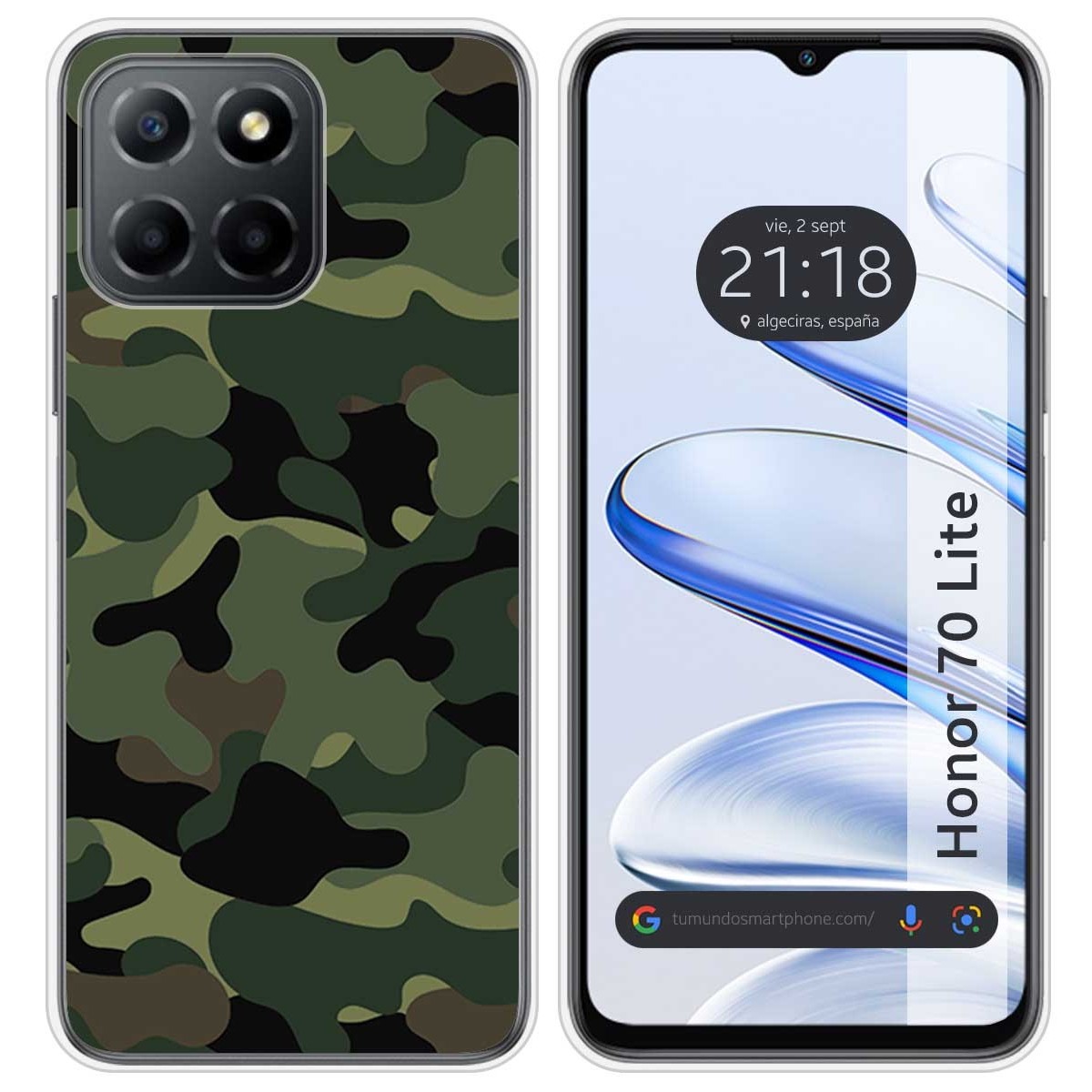 Funda Silicona para Huawei Honor 70 Lite 5G diseño Camuflaje Dibujos