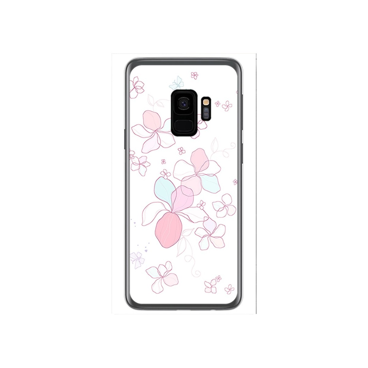 Funda Gel Tpu para Samsung Galaxy S9 Diseño Flores Minimal Dibujos