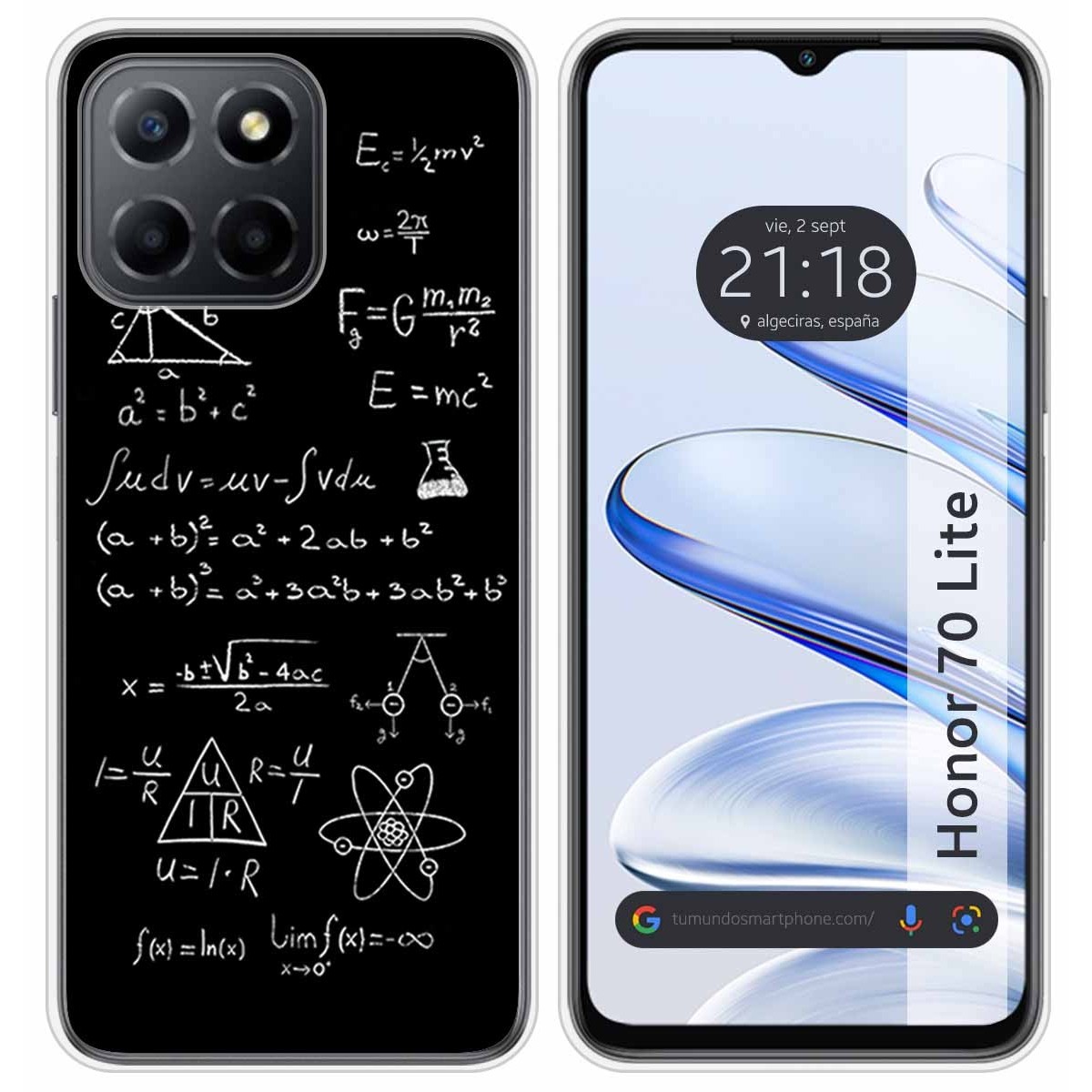 Funda Silicona para Huawei Honor 70 Lite 5G diseño Formulas Dibujos