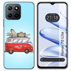 Funda Silicona para Huawei Honor 70 Lite 5G diseño Furgoneta Dibujos