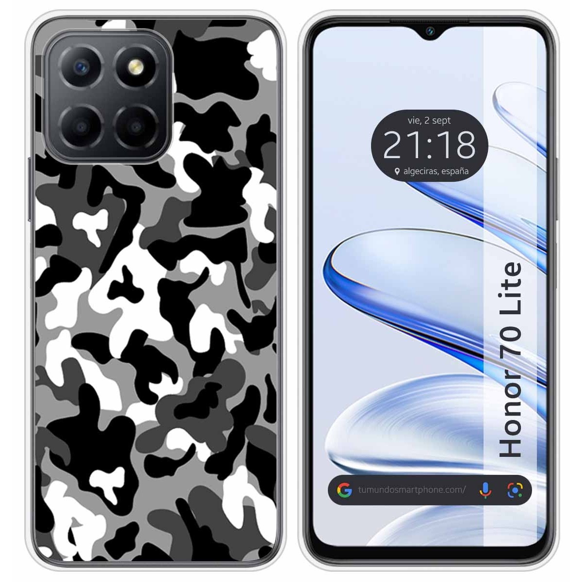 Funda Silicona para Huawei Honor 70 Lite 5G diseño Snow Camuflaje Dibujos