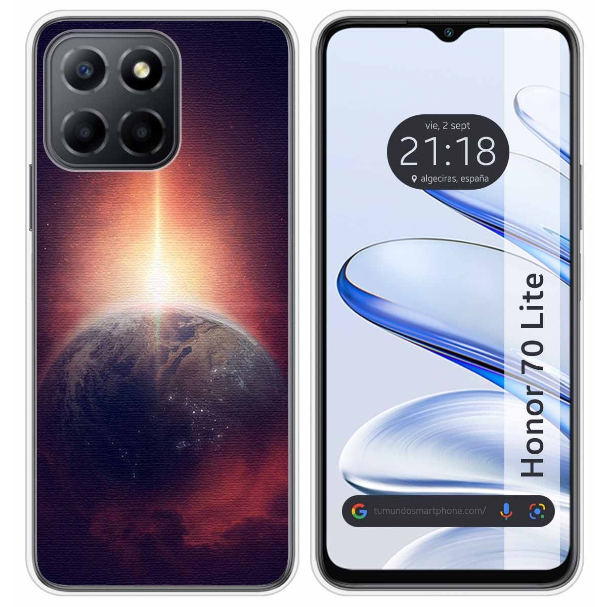 Funda Silicona para Huawei Honor 70 Lite 5G diseño Tierra Dibujos