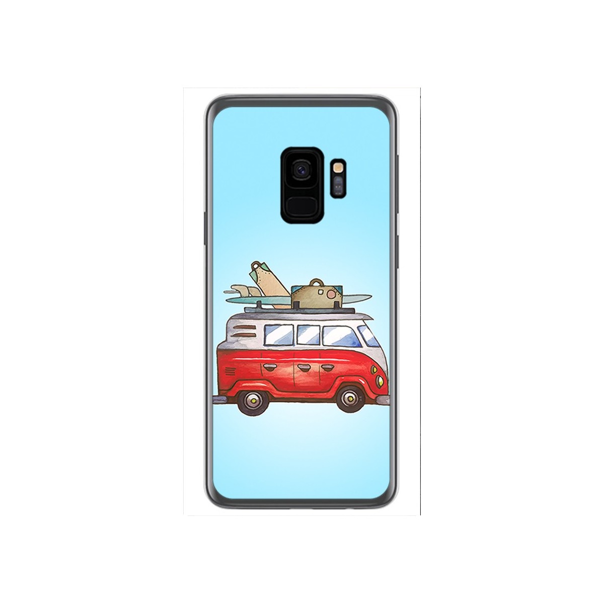 Funda Gel Tpu para Samsung Galaxy S9 Diseño Furgoneta Dibujos
