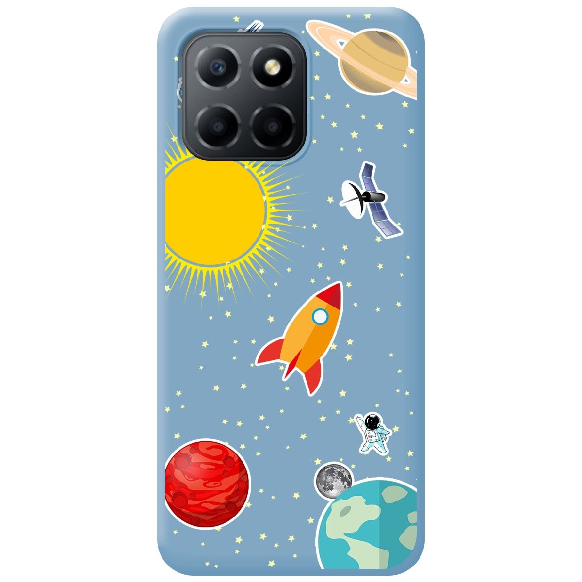 Funda Silicona Líquida Azul para Huawei Honor 70 Lite 5G diseño Espacio Dibujos