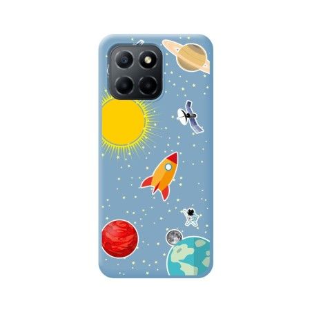 Funda Silicona Líquida Azul para Huawei Honor 70 Lite 5G diseño Espacio Dibujos