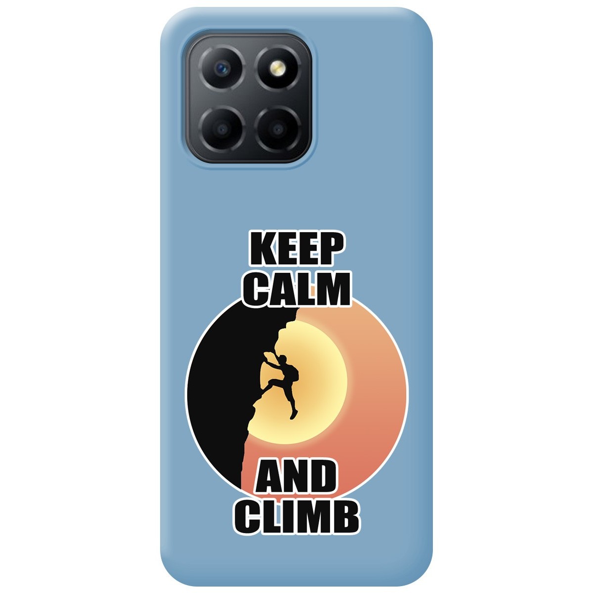 Funda Silicona Líquida Azul para Huawei Honor 70 Lite 5G diseño Hombre Escalada Dibujos