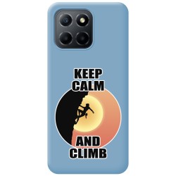 Funda Silicona Líquida Azul para Huawei Honor 70 Lite 5G diseño Mujer Escalada Dibujos