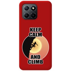 Funda Silicona Líquida Roja para Huawei Honor 70 Lite 5G diseño Mujer Escalada Dibujos