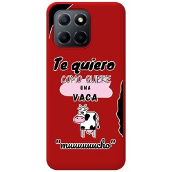 Funda Silicona Líquida Roja para Huawei Honor 70 Lite 5G diseño Vaca Dibujos