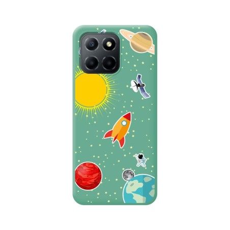 Funda Silicona Líquida Verde para Huawei Honor 70 Lite 5G diseño Espacio Dibujos