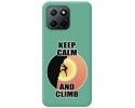 Funda Silicona Líquida Verde para Huawei Honor 70 Lite 5G diseño Hombre Escalada Dibujos