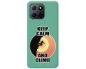 Funda Silicona Líquida Verde para Huawei Honor 70 Lite 5G diseño Mujer Escalada Dibujos