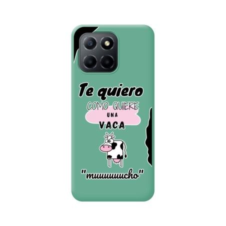 Funda Silicona Líquida Verde para Huawei Honor 70 Lite 5G diseño Vaca Dibujos