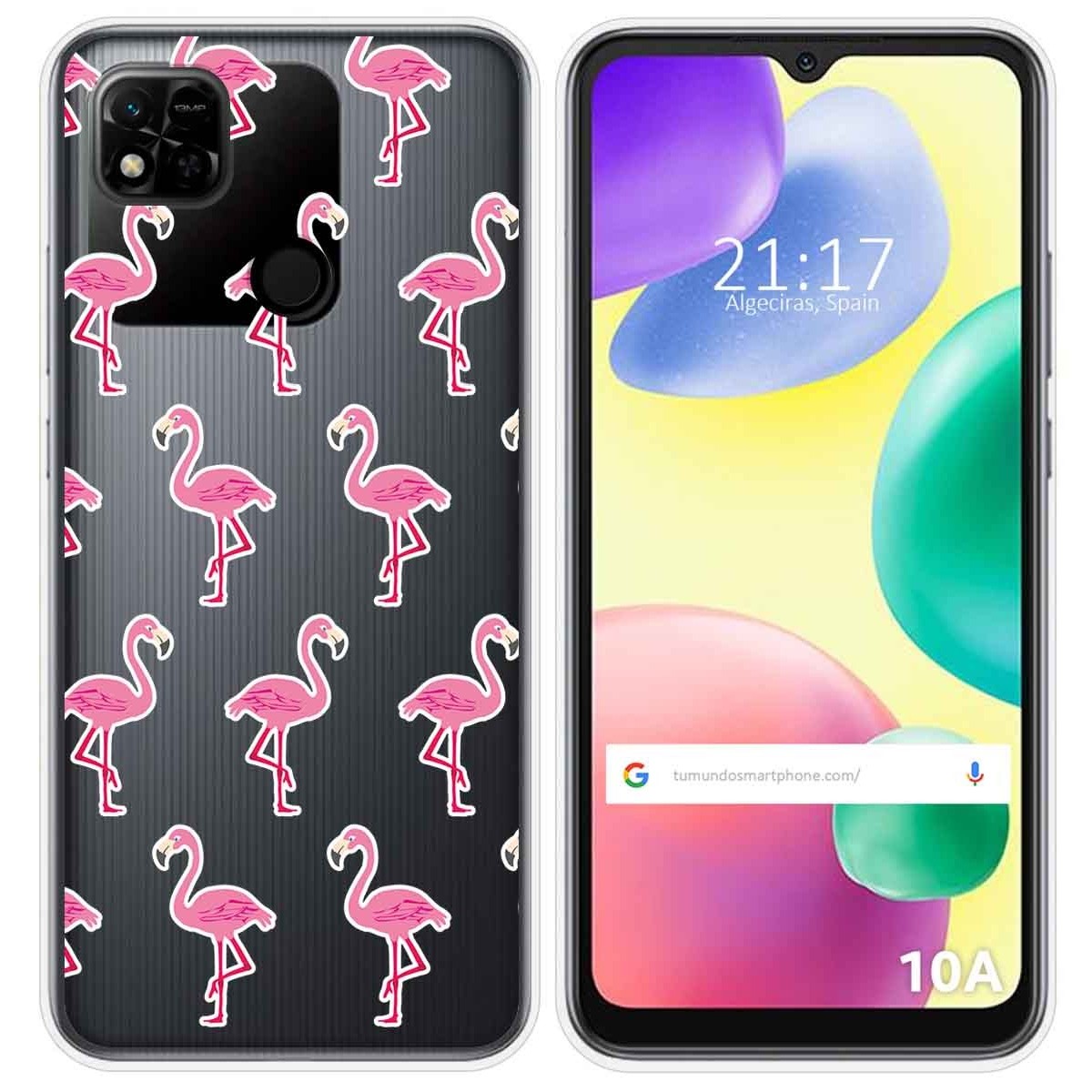 Funda Silicona Transparente compatible con Xiaomi Redmi 10A diseño Flamenco Dibujos