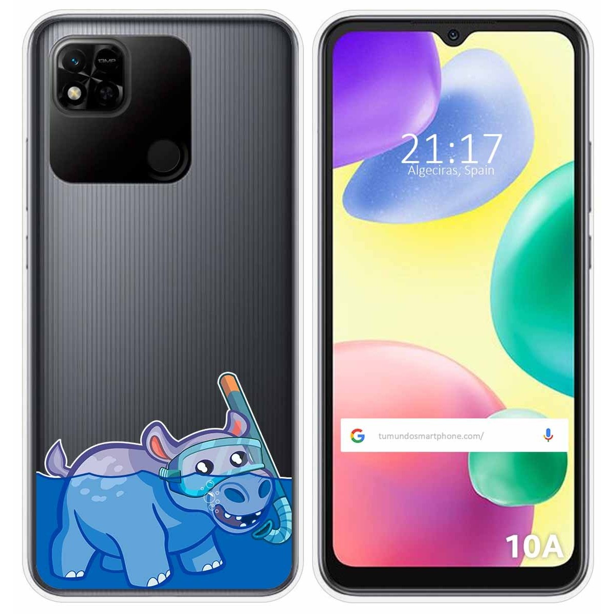 Funda Silicona Transparente compatible con Xiaomi Redmi 10A diseño Hipo Dibujos