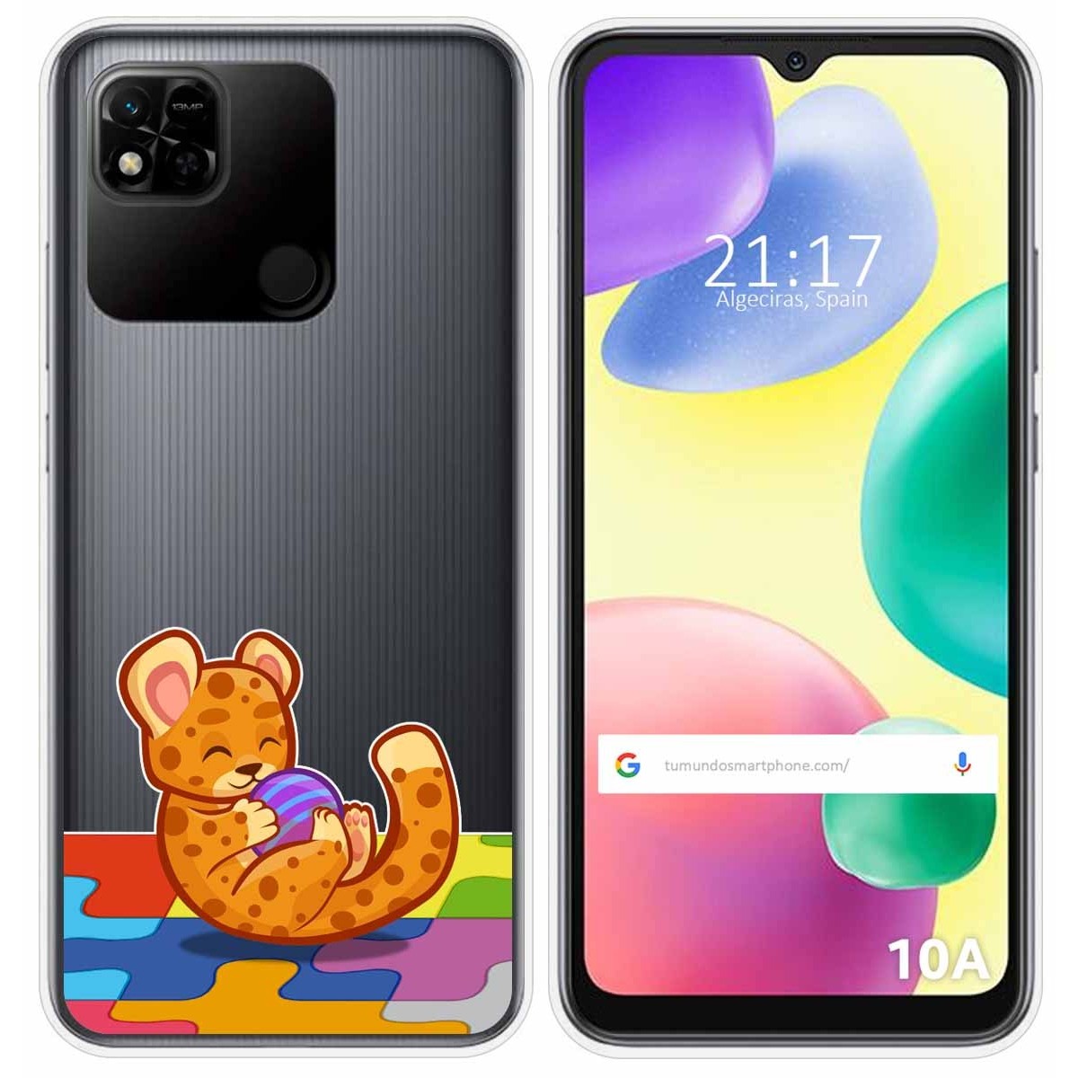 Funda Silicona Transparente compatible con Xiaomi Redmi 10A diseño Leopardo Dibujos