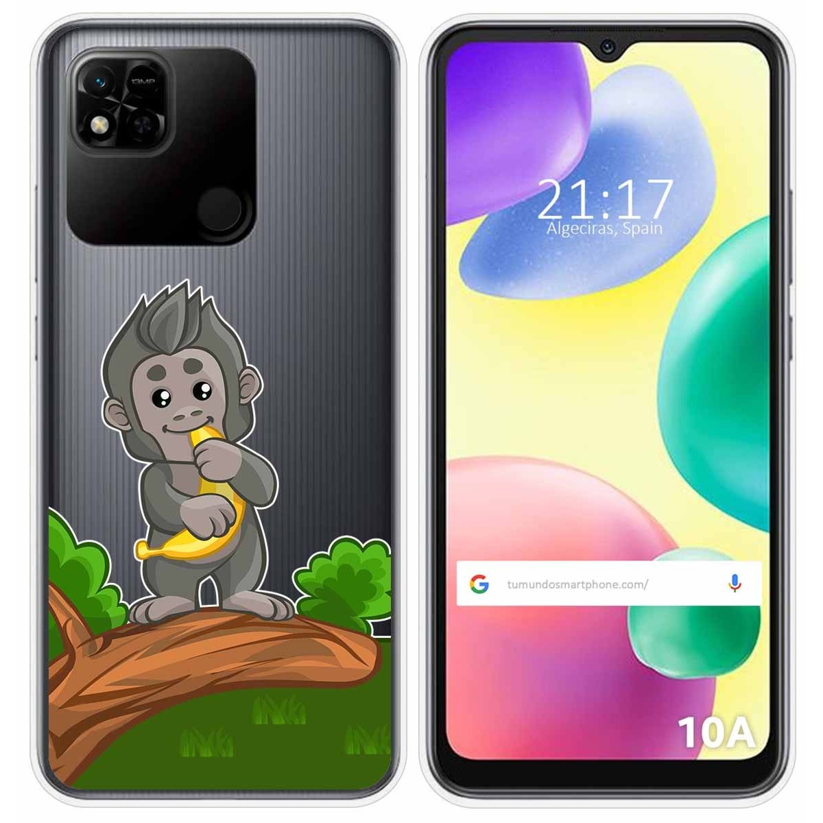 Funda Silicona Transparente compatible con Xiaomi Redmi 10A diseño Mono Dibujos