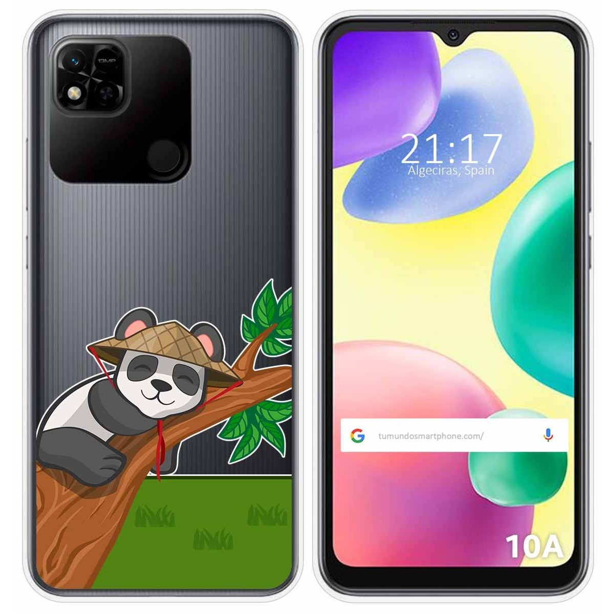 Funda Silicona Transparente compatible con Xiaomi Redmi 10A diseño Panda Dibujos