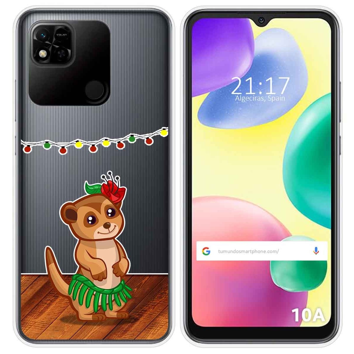 Funda Silicona Transparente compatible con Xiaomi Redmi 10A diseño Suricata Dibujos