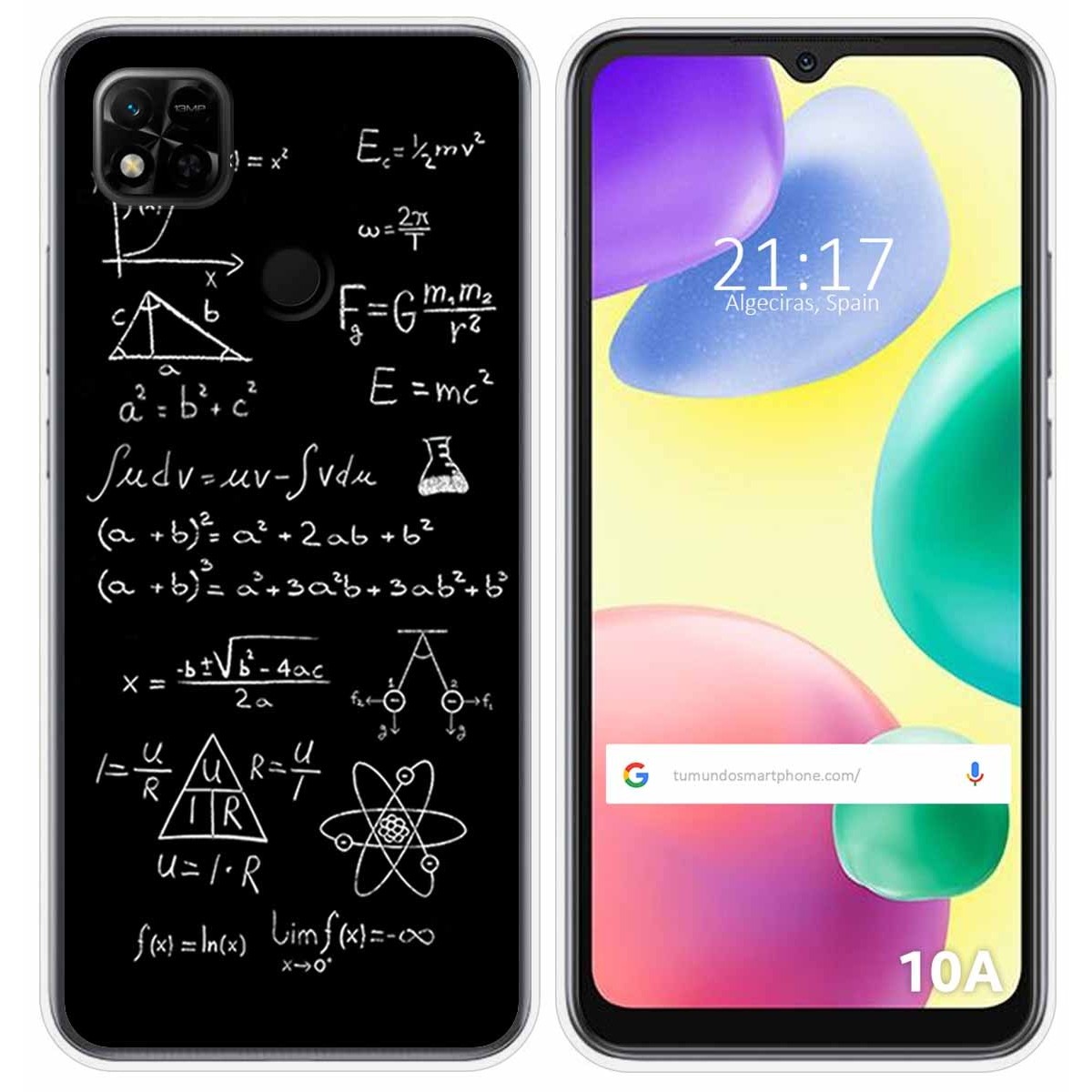 Funda Silicona compatible con Xiaomi Redmi 10A diseño Formulas Dibujos
