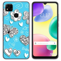 Funda Silicona compatible con Xiaomi Redmi 10A diseño Mariposas Dibujos