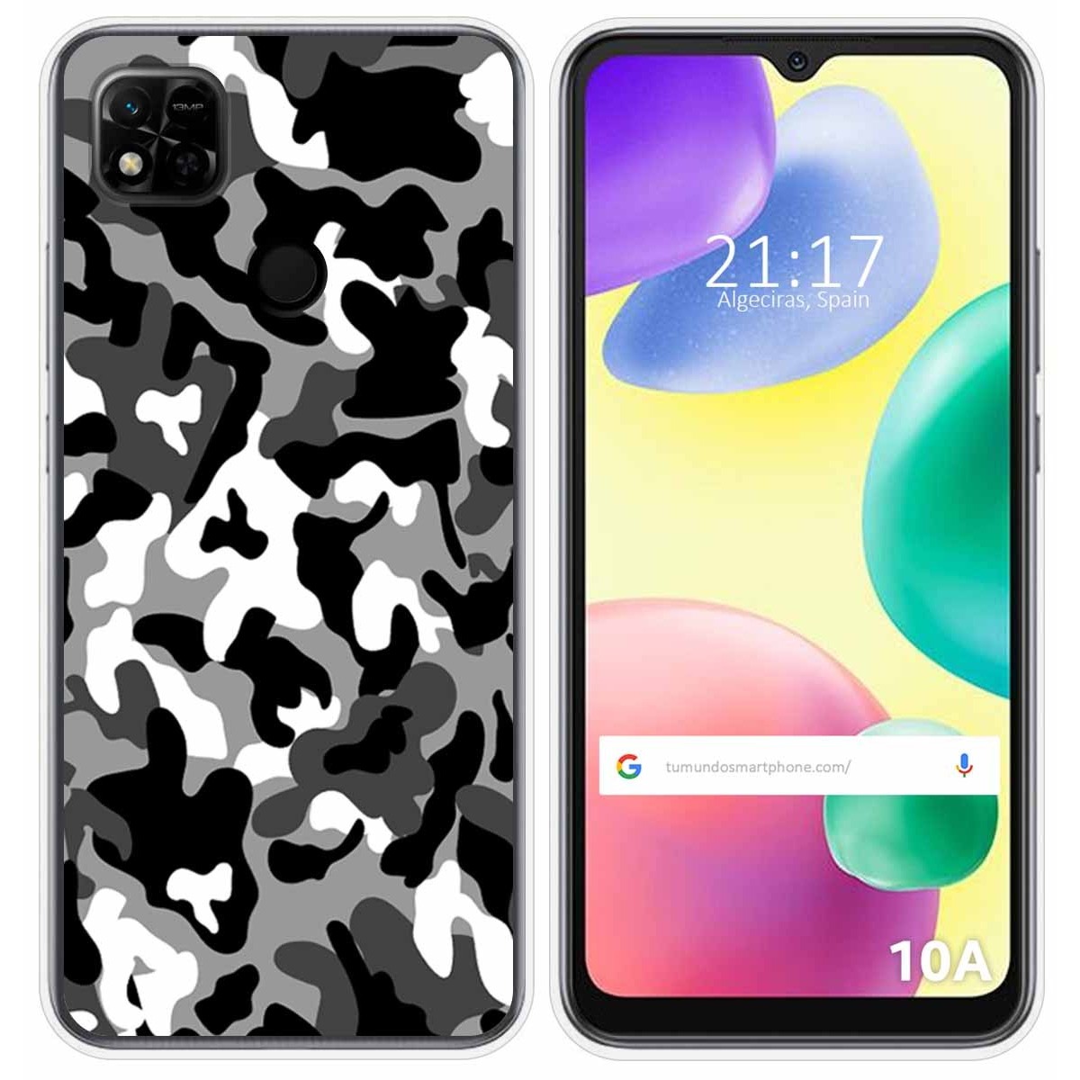 Funda Silicona compatible con Xiaomi Redmi 10A diseño Snow Camuflaje Dibujos