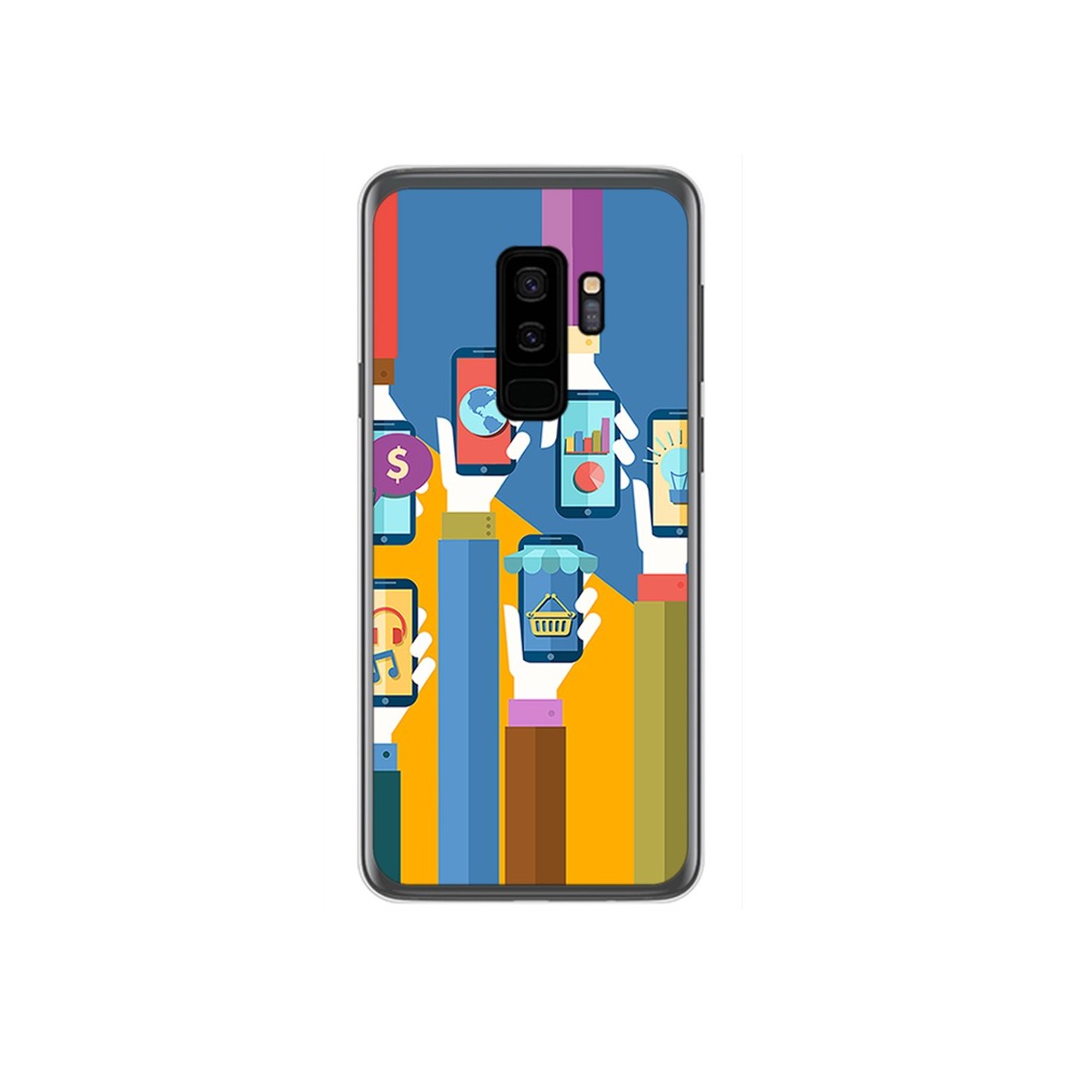 Funda Gel Tpu para Samsung Galaxy S9 Plus Diseño Apps Dibujos