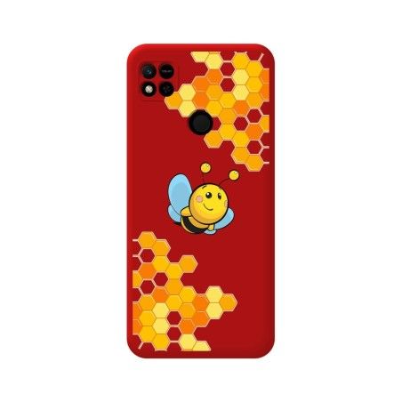 Funda Silicona Líquida Roja compatible con Xiaomi Redmi 10A diseño Abeja Dibujos