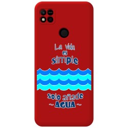 Funda Silicona Líquida Roja para Xiaomi Redmi 10A diseño Agua Dibujos