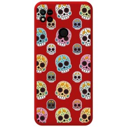 Funda Silicona Líquida Roja compatible con Xiaomi Redmi 10A diseño Catrina Dibujos