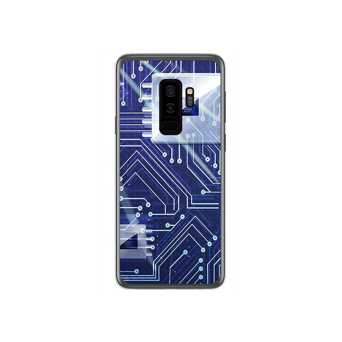 Funda Gel Tpu para Samsung Galaxy S9 Plus Diseño Circuito Dibujos