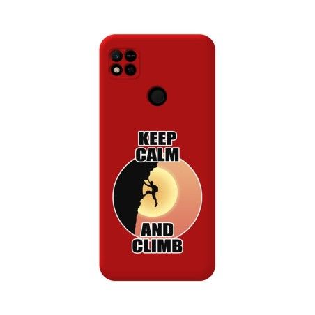 Funda Silicona Líquida Roja compatible con Xiaomi Redmi 10A diseño Hombre Escalada Dibujos