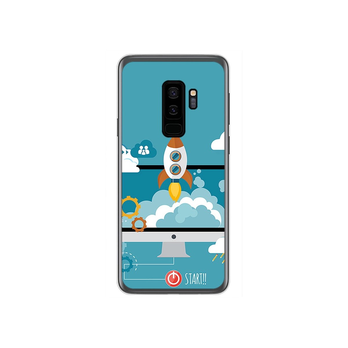 Funda Gel Tpu para Samsung Galaxy S9 Plus Diseño Cohete Dibujos