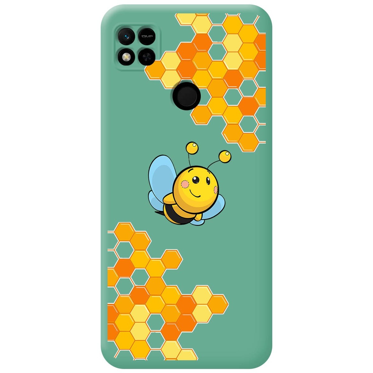 Funda Silicona Líquida Verde compatible con Xiaomi Redmi 10A diseño Abeja Dibujos