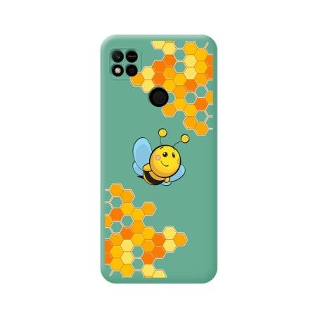 Funda Silicona Líquida Verde compatible con Xiaomi Redmi 10A diseño Abeja Dibujos