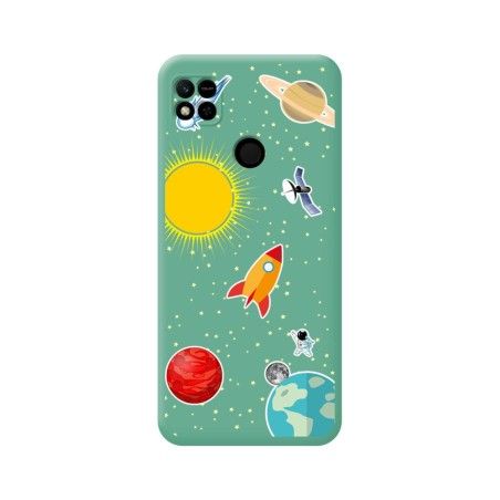 Funda Silicona Líquida Verde compatible con Xiaomi Redmi 10A diseño Espacio Dibujos