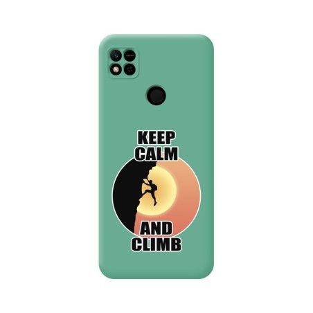 Funda Silicona Líquida Verde compatible con Xiaomi Redmi 10A diseño Hombre Escalada Dibujos