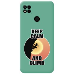 Funda Silicona Líquida Verde compatible con Xiaomi Redmi 10A diseño Mujer Escalada Dibujos