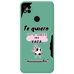 Funda Silicona Líquida Verde compatible con Xiaomi Redmi 10A diseño Vaca Dibujos