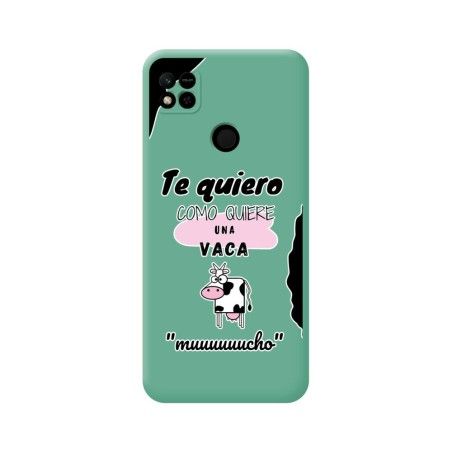 Funda Silicona Líquida Verde compatible con Xiaomi Redmi 10A diseño Vaca Dibujos